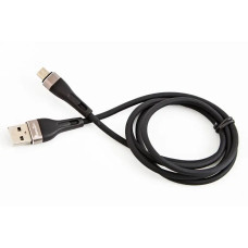 Кабель USB - microUSB 2.4A 1.0м Avantis анти-перелом зликоновий круглий чорний