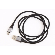 Кабель USB - microUSB 2.4A 1.0м Hoco X86 силіконовий круглий чорний/се срібло.
