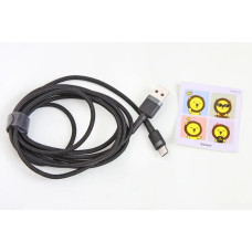 Кабель USB - Type-C 2.0A 2.0м Baseus Cafule нейлоновий круглий чорний/серий