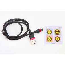 Кабель USB - Type-C 3.0А 1.0м Baseus Cafule нейлоновий круглий чорний/червоний