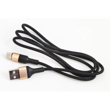 Кабель USB - Type-C 3.0А 1.0м Hoco X26 нейлоновий круглий чорний/золотий