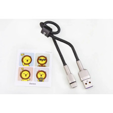 Кабель USB - Type-C 66 Вт 0.25м Baseus Cafule Metal нейлоновий круглий чорний/сібрат.