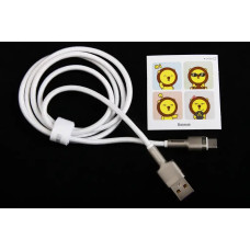 Кабель USB - Type-C 66 Вт 1.0м Baseus Cafule Metal нейлоновий круглий білий/сібрал.