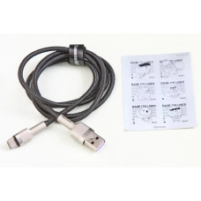 Кабель USB - Type-C 66 Вт 1.0м Baseus Cafule Metal нейлоновий круглий чорний/сібрал.