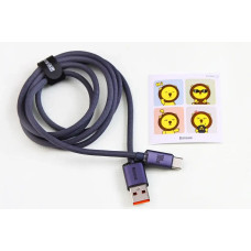 Кабель USB - Type-C 100 Вт 1.2м Baseus Crystal Shine тканальний круглий чорний