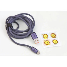 Кабель USB - Type-C 100 Вт 2.0м Baseus Crystal Shine тканальний круглий чорний
