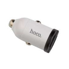 Зарядка в прикурювач 1USB/1Type-C QC 30Вт Hoco білий/черний