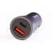 Зарядка в прикурювач 1USB/1Type-C QC 40Вт Baseus + кабель Type-C темно-серий