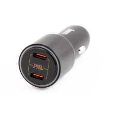 Зарядка в прикурювач 2Type-C QC 40В Hoco чорний