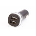Зарядка в прикурювач 2USB Q-C3.0 2.4А Hoco + кабель iPhone чорний