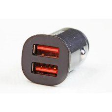Зарядка в прикурювач 2USB QC 30Вт Baseus чорний