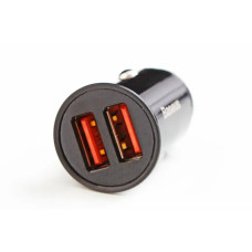 Зарядка в прикурювач 2USB QC 30Вт Baseus чорний