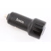 Зарядка в прикуривач з вольтометром 1USB/1Type-C QC 20Вт Hoco чорний