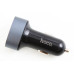 Зарядка в прикурювач з вольтометром 2USB 2.1А Hoco чорний/себра.