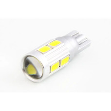 Лампа диодна 12В безцок. T10 10-SMD 5630 CAN з лінзою з радіатором Cyclone 300лм