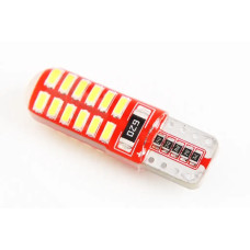 Лампа диодна 12В безцок. T10 24-SMD 3014 CAN силікон Cyclone 360лм