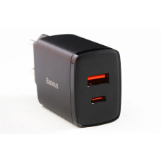 Зарядне устр-во QC 220В 20 Вт 1USB + Type-C Baseus Compact чорний