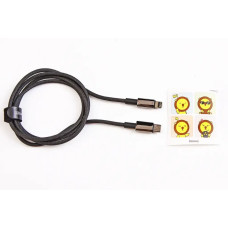 Кабель Type-C - iPhone 20 Вт 1.0м Baseus Tungsten Gold нейлоновий круглий чорний