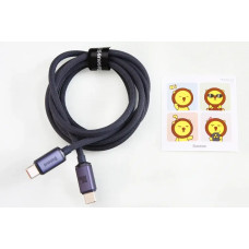 Type-C - Type-C 100 Вт 1.2м Baseus Crystal Shine тканений круглий чорний