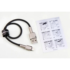 Кабель USB - iPhone 2.4A 0.25м Baseus Cafule нейлоновий круглий чорний/се срібло.