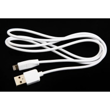 Кабель USB - iPhone 2.4A 1.0м Hoco X1 синіконовий круглий білий