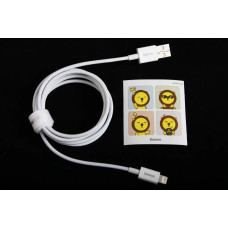 Кабель USB - iPhone 2.4A 1.5м Baseus Superrior зіліконовий круглий білий