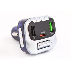 Додаток для радіохвилі в прикур. Bluetooth 5.0 Hoco E75 2USB QC 18Вт + Type-C QC 30Вт/AUX+кабель