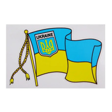 Наклейка Прапор України з гербом шеврон 10*15см