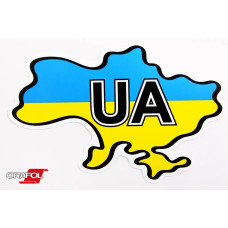 Наклейка Флаг України Карта UA 10*15sм