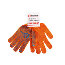 Трикотажні 10 50г оранжеві з синім точкою ПВХ Intertool