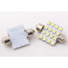 Лампа диодна 12В салону 36м 16-SMD 3528 LED (2 шт.)