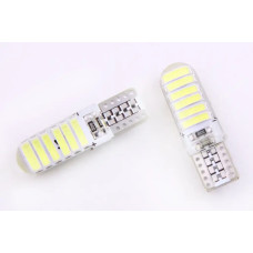 Лампа діодна 12В безцок. T10 12-SMD 7014 силікон LED (2 шт.)