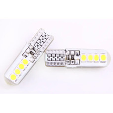Лампа діодна 12В безцок. T10 8-SMD 3030 силікон LED (2 шт.)