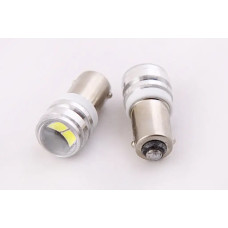 Лампа диодна 12В T 8.5 3-SMD 5630 скло з лінзою і радіатором LED (2 шт).