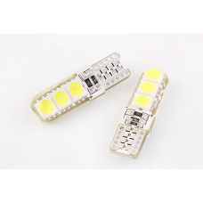 Лампа діодна 12В безцок. T10 6-SMD 5050 силікон LED (2 шт.)