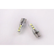 Лампа діодна 12В безцок. T10 6-SMD 2835 скло LED (2 шт.)