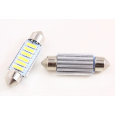 Лампа диодна 12В салону 39м 6-SMD 7020 з радіатором LED (2 шт).