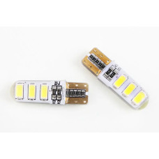 Лампа діодна 12В безцок. T10 6-SMD 5730 CAN силікон Cyclone 270lм (2 шт.)