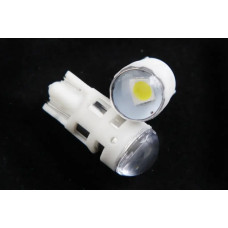 Лампа диодна 12В безцок. T10 1-SMD 5050 скло з лінзою LED (2 шт).