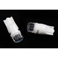 Лампа диодна 24В безцок. T10 2-SMD 2835 скло з лінзою порцеляни LED (2 шт.)