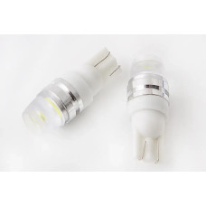 Лампа диодна 12В безцок. T10 2-SMD 1210 скло з лінзою і радіатором LED (2 шт).