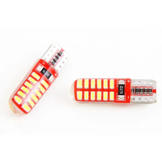 Лампа діодна 12В безцок. T10 24-SMD 3014 CAN силікон Cyclone 360lм (2 шт.)