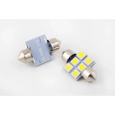Лампа диодна 12В салону 31м 6-SMD 5050 LED (2 шт.)