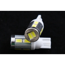 Лампа диодна 12В безцок. T10 10-SMD 5630 з радіатором LED (2 шт.)