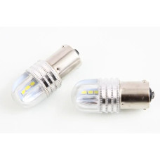 Лампа диодна 12В T25 6-SMD 3030 скло з радіатором Cyclone (2 шт.)