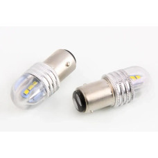 Лампа диодна 12В T25/2-конт. 6-SMD 3030 скло з радіатором Cyclone (2 шт.)