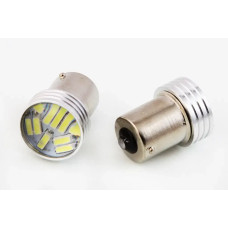 Лампа диодна 12В T25 15-SMD 4014 з лінзою і радіатором Cyclone 400lm (2 шт).
