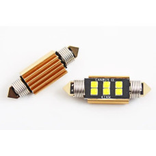 Лампа диодна 12В салону 41м 6-SMD 3030 CAN з радіатором LED (2 шт).