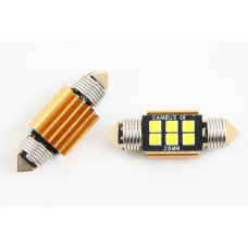 Лампа диодна 12В салону 36м 6-SMD 3030 CAN з радіатором LED (2 шт).