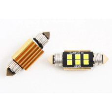 Лампа диодна 12В салону 39м 6-SMD 3030 CAN з радіатором LED (2 шт).